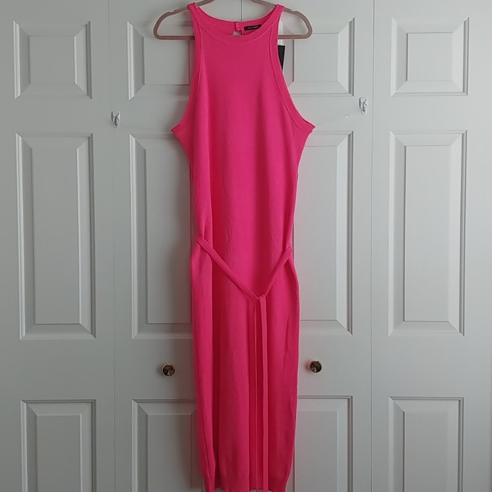 Hot pink Midi Body con